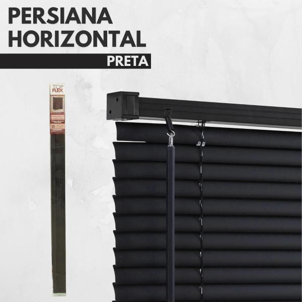 Imagem de Persiana Horizontal PVC 25mm Block 80larg x 80alt Preta