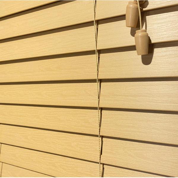 Imagem de Persiana Horizontal Pvc 50mm Bege 80 (L) X 160 (A) cm C/ Bandô 0,80 x 1,60 m Tipo Madeira Luxo