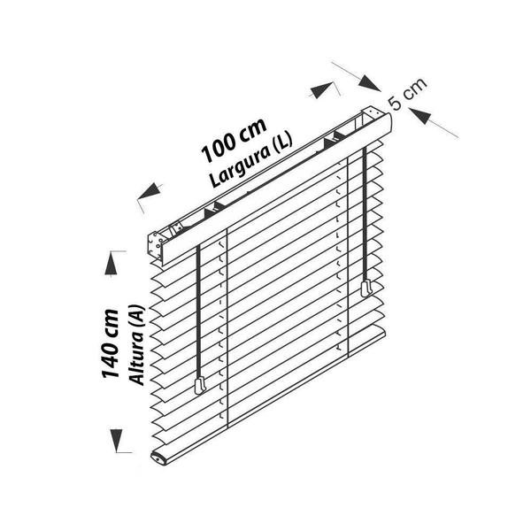 Imagem de Persiana Horizontal Pvc 50Mm Branca 100 L X 140 A Cm Cortina