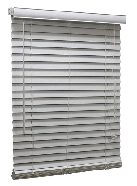 Imagem de Persiana Horizontal Pvc 50mm Forest Branca 60 (L) X 160 (A) C/ Bandô 0,60 x 1,60 Tipo Madeira - Luxo