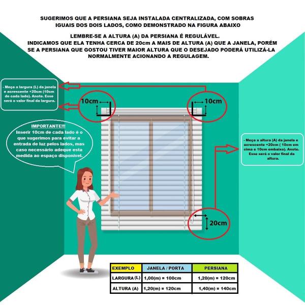 Imagem de Persiana Horizontal Pvc Bege 160 L X 160 A Cortina Completa