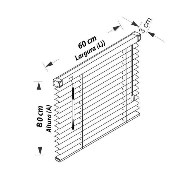 Imagem de Persiana Horizontal Pvc Bege 60 (L) X 80 (A) Cm Cortina