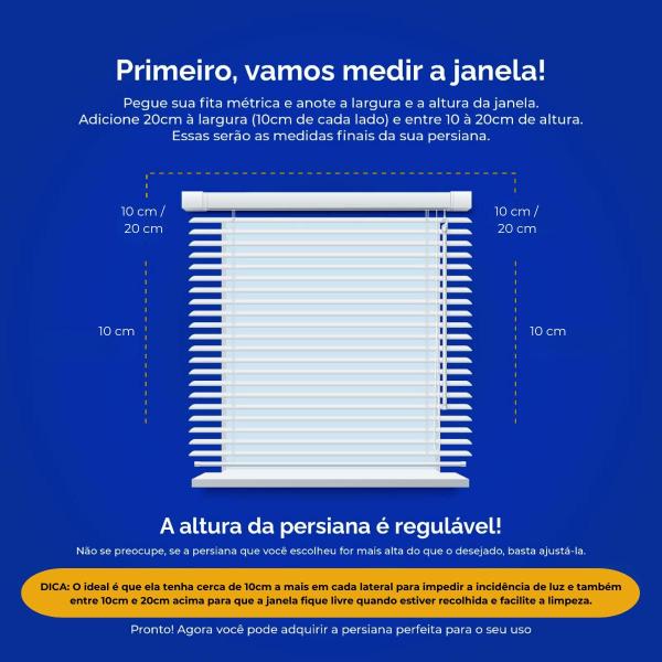 Imagem de Persiana Horizontal PVC Block Cinza 60 (L) x 80 (A) Cm Lâminas Alta Cobertura e Kit de Instalação