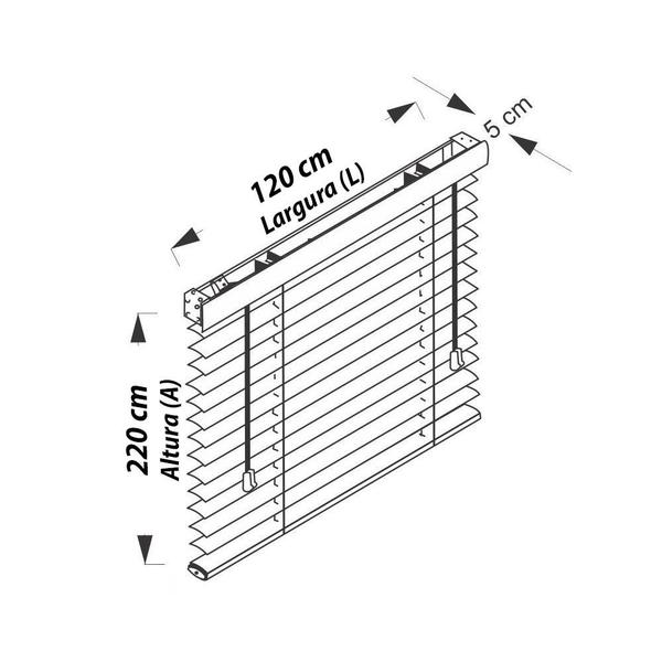 Imagem de Persiana Horizontal PVC Café 120 (L) x 220 (A) cm Cortina Completa C/ Kit de Instalação 1,20 x 2,20