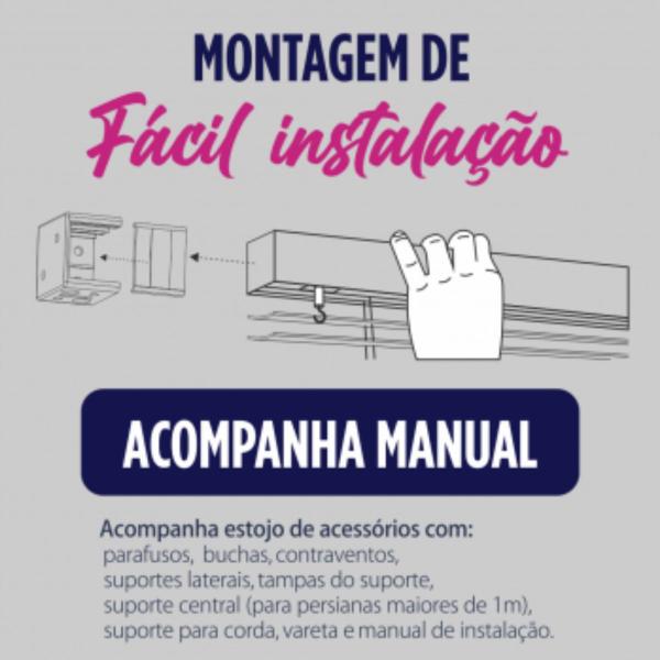 Imagem de Persiana Horizontal PVC Preta Quarto Cozinha Sala 120x130 cm