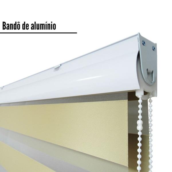 Imagem de Persiana Pronta Rolo Zebra Semi  Blackout 120L x 220A Dourada - Fácil Instalação