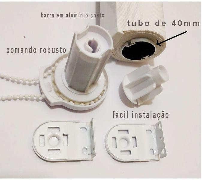 Imagem de Persiana Rolô Bk- 2,00 Larg X 1,50 Alt - Blackout Branca - Rollflex