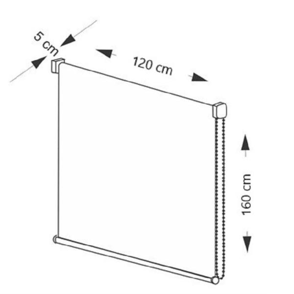 Imagem de Persiana Rolo Blackout Branca 120 L X 160 A Cm Cortina Kit