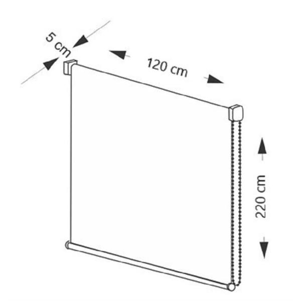 Imagem de Persiana Rolo Blackout Branca 120 (L) X 220 (A) cm Cortina C/ Kit de Instalação 1,20 (L) x 2,20 (A)