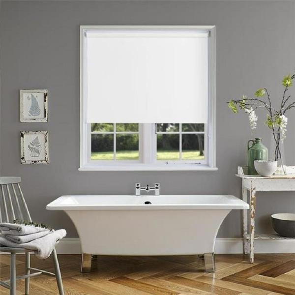 Imagem de Persiana Rolo Blackout Branca 160 cm (Largura) x 160 cm (Altura) Cortina Bloqueia Luz 100% Escuro