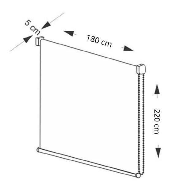 Imagem de Persiana Rolo Branca 180 (L) x 220 (A) cm Cortina Blackout Cobre 100% da luminosidade 1,80 X 2,20