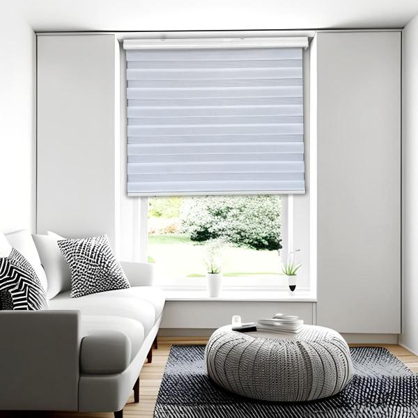 Imagem de Persiana Rolo Double Vision Zebra Branca 180 L X 220 A