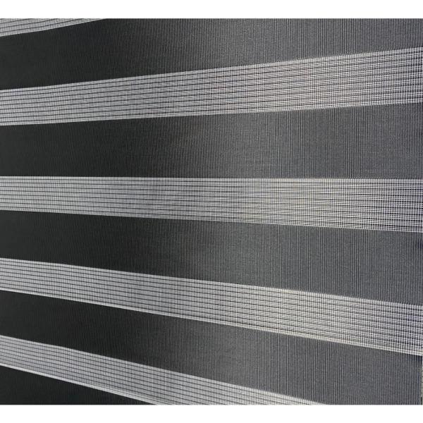 Imagem de Persiana Rolo Duplo Bandô Sunny Preta 140 (L) x 160 (A) Cortina Zebra Double Vision 1,40 X 1,60