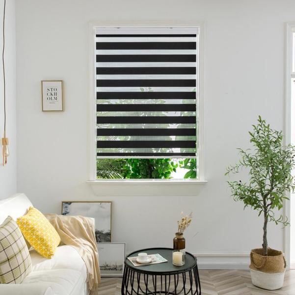 Imagem de Persiana Rolo Duplo Bandô Sunny Preto 160 L X 160 A Cortina