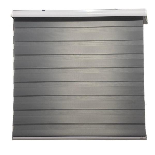 Imagem de Persiana Rolo Duplo Tecido Zebra Cinza 160 L X 160 A Double