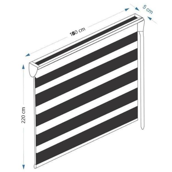 Imagem de Persiana Rolo Duplo Tecido Zebra Cinza 180 L X 220 A Double