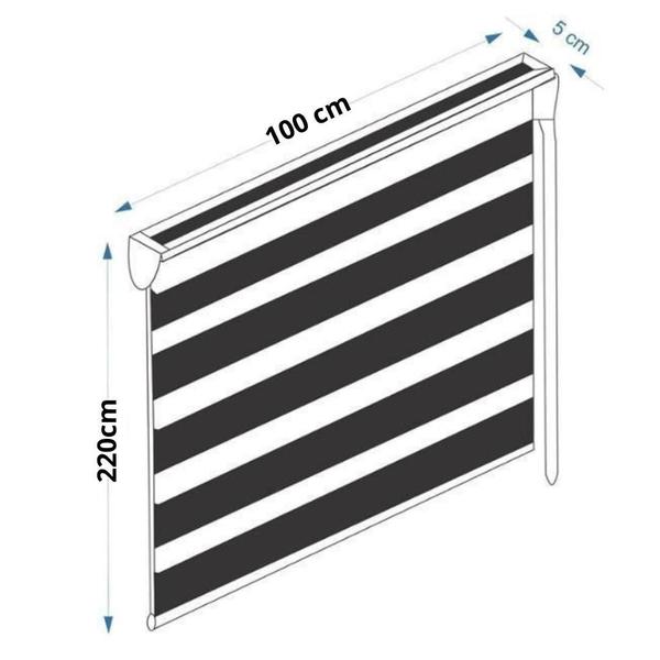 Imagem de Persiana Rolo Duplo Zebra Sunny Branca 100 L X 220 A Cortina