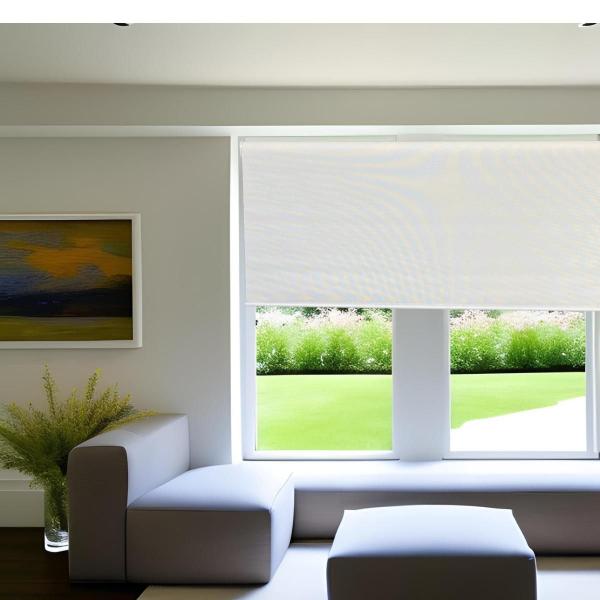 Imagem de Persiana Rolo Screen 3% Branca 140 (L) x 220 (A) cm Cortina Sacada Tela Solar Off-White 1,40 X 2,20