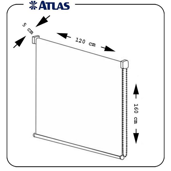 Imagem de Persiana Rolo Tela Solar 120x160cm Offwhite Atlas