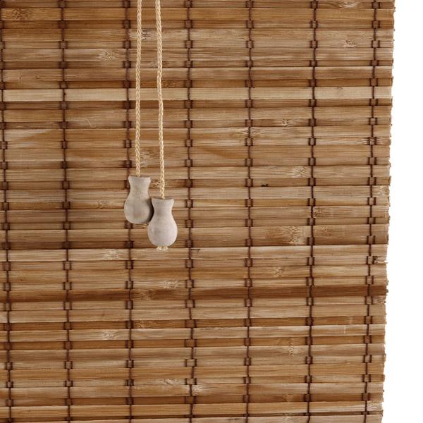 Imagem de Persiana Romana Bambu Block 200larg x 220alt Natural (2 peças) - Pronta para Instalar