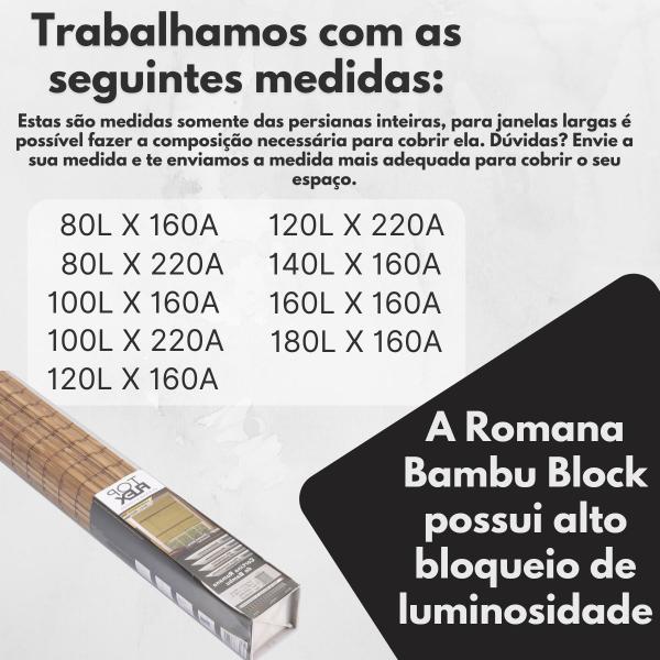 Imagem de Persiana Romana Bambu Block 240larg x 160alt Natural (2 pçs)