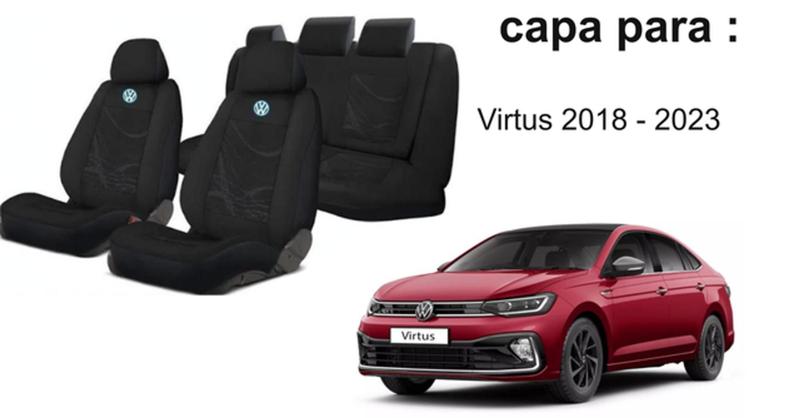 Imagem de Personalização Premium: Capas de Bancos Virtus 2018-2023 + Volante + Chaveiro VW