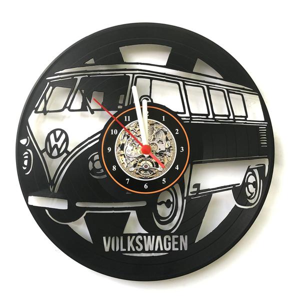 Imagem de Perua Kombi, Volkswagen, Retrô, Relógio De Disco De Vinil, Vw