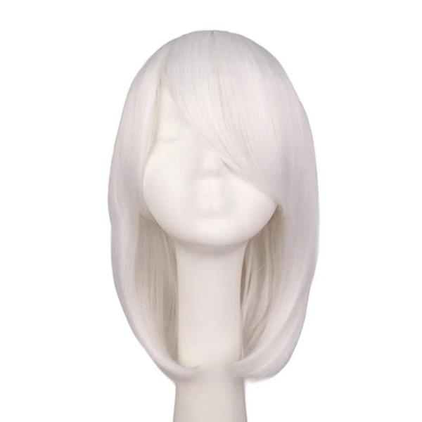 Imagem de Peruca de Cosplay Bob Reta para Mulheres e Meninas - 40cm - Preto, Branco, Azul, Vermelho e Rosa