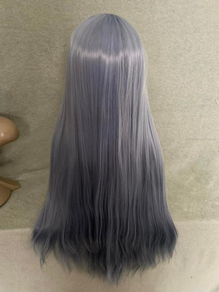 Imagem de Peruca wig azul azul claro verde branca lisa 75cm