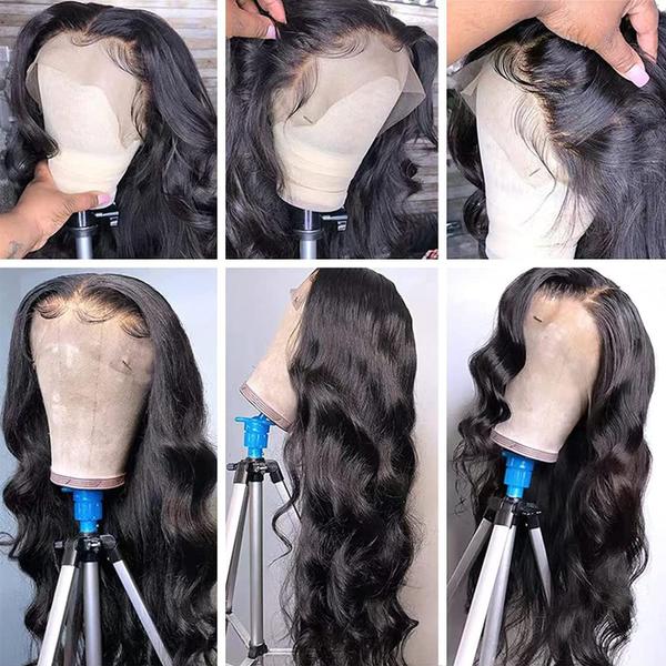 Imagem de Perucas frontais de renda Drosuud 30 polegadas com 20% de densidade Body Wave