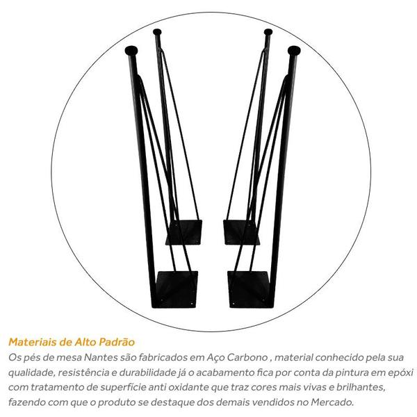 Imagem de Pés Base de Mesa de Jantar Hairpin Legs 75cm 04 Unidades