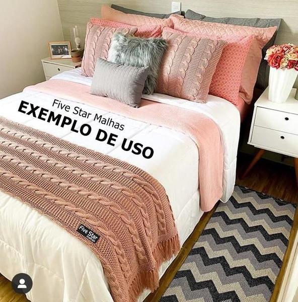 Imagem de Peseira Com Franja Cama Casal 180X60Cm 1032.1 Rosa Bebe