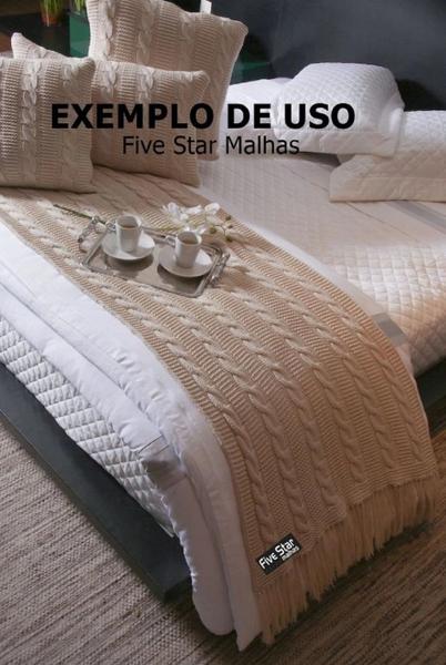 Imagem de Peseira Com Franja Cama Casal Sala Sofa 180cmx60cm COD 1032.1 BRANCO