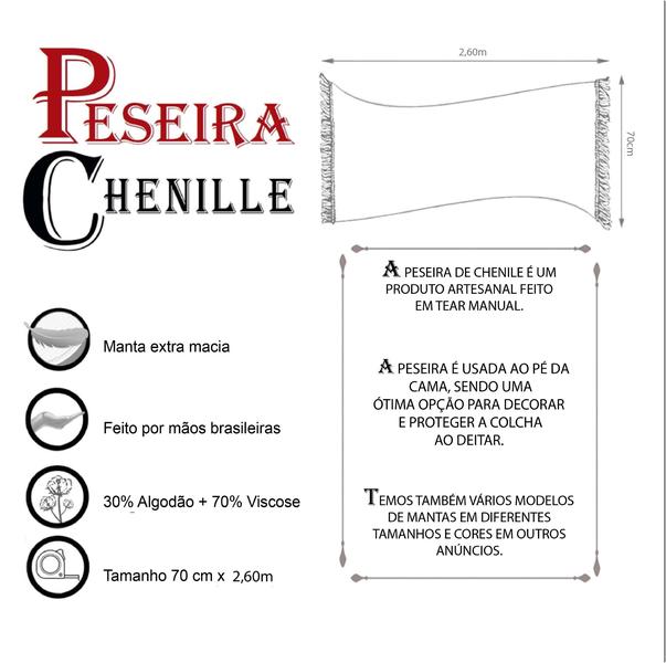 Imagem de Peseira de Chenille AMARELA (70cm x 260cm)