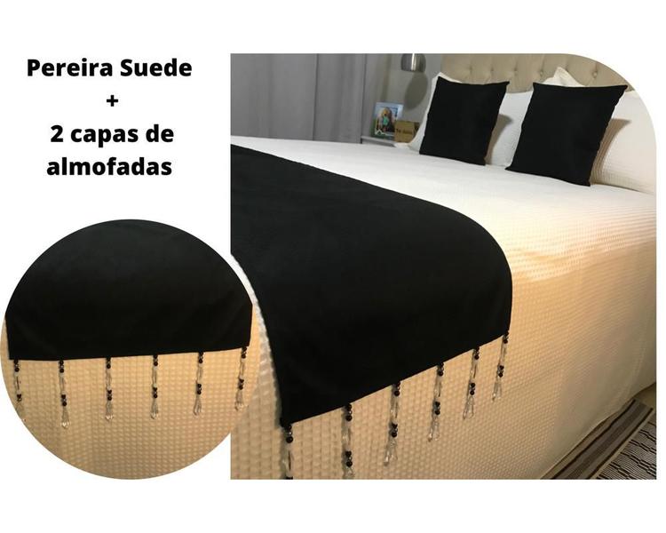 Imagem de Peseira de Pedraria C/ Capas de Almofadas Jacquard tamanho King Size