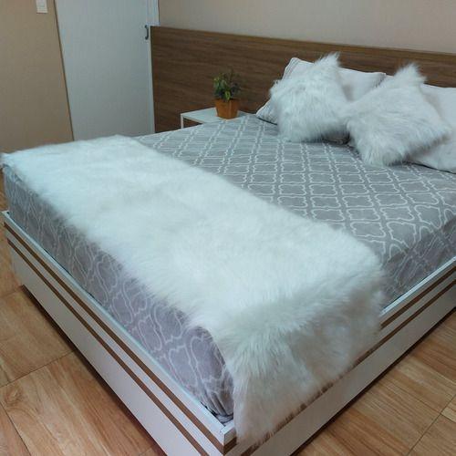 Imagem de Peseira De Pelucia Pêlo Alto Luxo Cama King 2,40x0,70cm