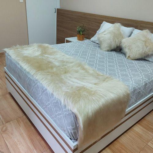 Imagem de Peseira De Pelucia Pêlo Alto Luxo Cama King 2,40x0,70cm