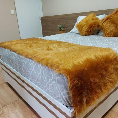 Imagem de Peseira De Pelucia Pêlo Alto Luxo Cama King 2,40x0,70cm