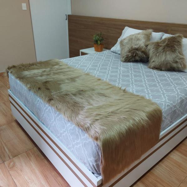 Imagem de Peseira De Pelucia Pêlo Alto Luxo Cama King 2,40x0,70cm