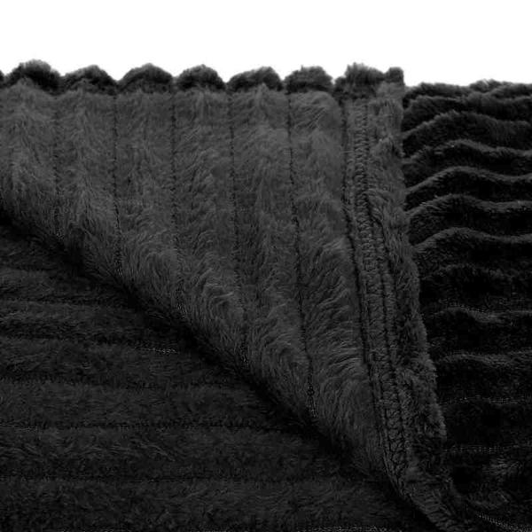 Imagem de Peseira Flannel Corduroy Casal 1,94 x 0,80 Preto Niazitex