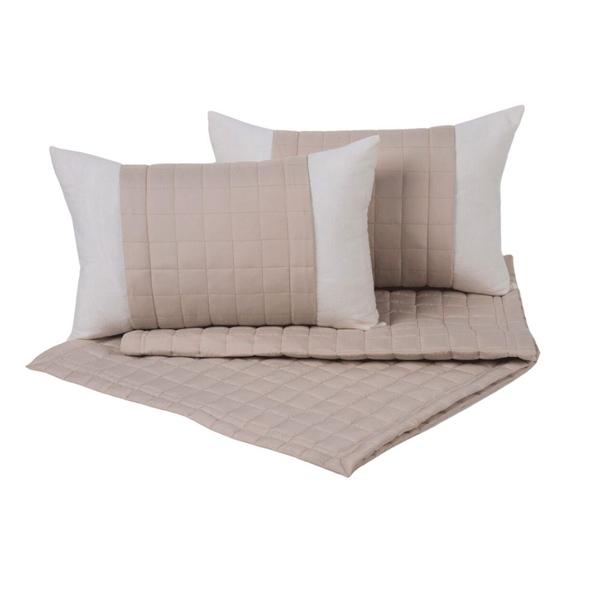 Peseira King Aurora 5 peças Percal Cáqui - Lilly Home Enxovais Imagem de Peseira King Aurora 5 peças Percal Cáqui