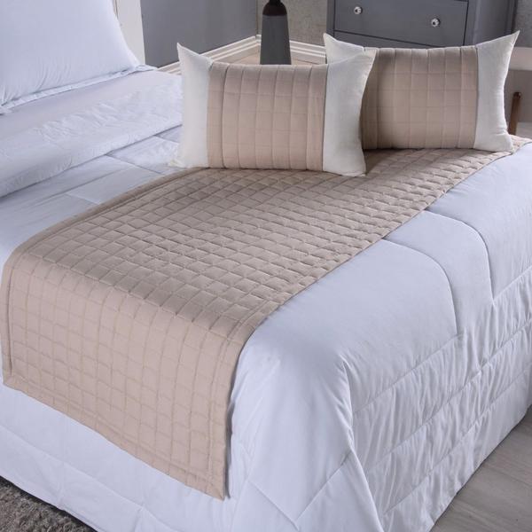 Peseira King Aurora 5 peças Percal Cáqui - Lilly Home Enxovais Imagem de Peseira King Aurora 5 peças Percal Cáqui
