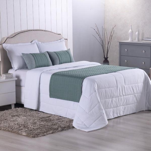 Peseira King Aurora 5 peças Percal Verde - Lilly Home Enxovais Imagem de Peseira King Aurora 5 peças Percal Verde