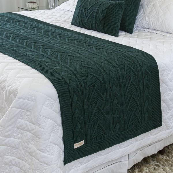 Peseira Manta Sofa Sala Cama Casal Tricot 180x70cm Cairo FIVE STAR MALHAS Imagem de Peseira Manta Sofa Sala Cama Casal Tricot 180x70cm Cairo FIVE STAR MALHAS