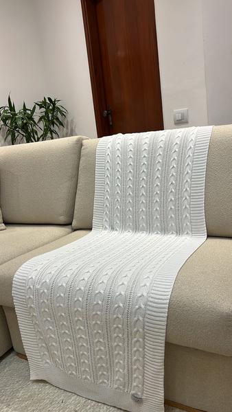 Imagem de Peseira Manta Trança Tricot Cama Casal 180x60cm Madrid