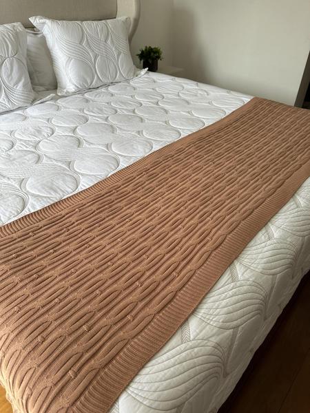 Imagem de Peseira Manta Trico Cama Casal 180x60cm Trançada