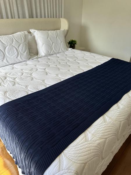 Imagem de Peseira Manta Trico Cama Casal 180x60cm Trançada