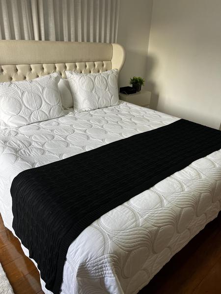 Imagem de Peseira Manta Trico Cama Casal King 260x60cm Trançada