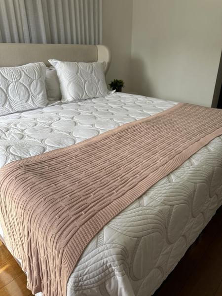 Imagem de Peseira Manta Trico Cama Casal King 260x60cm Trançada