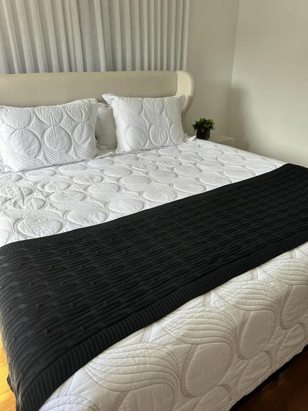 Imagem de Peseira Manta Trico Cama Casal King 260x60cm Trançada